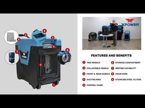 video of XPOWER, XD-85L2 - Commercial LGR Dehumidifier 