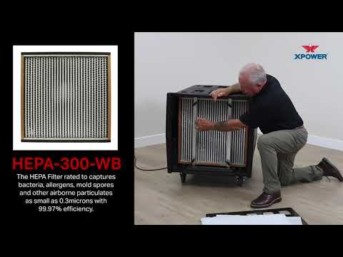 video of XPOWER AP-2000 Portable HEPA Air Scrubber & Air Filtration System - 2000 CFM