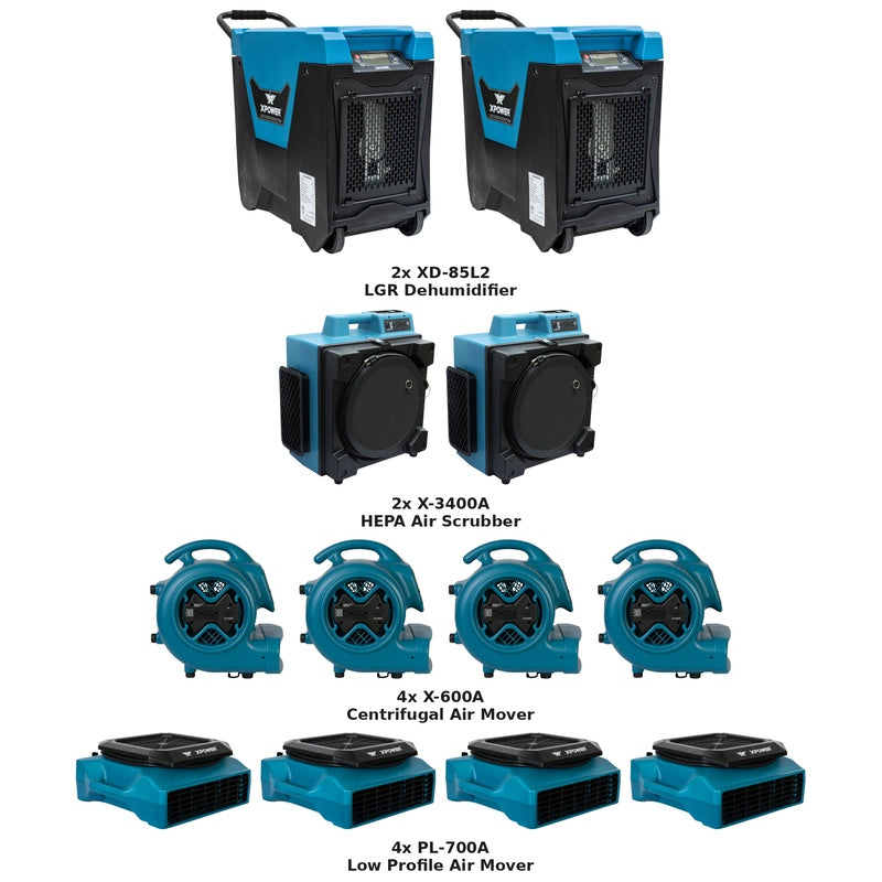 water damage restoration equipment packages pro kit with model names