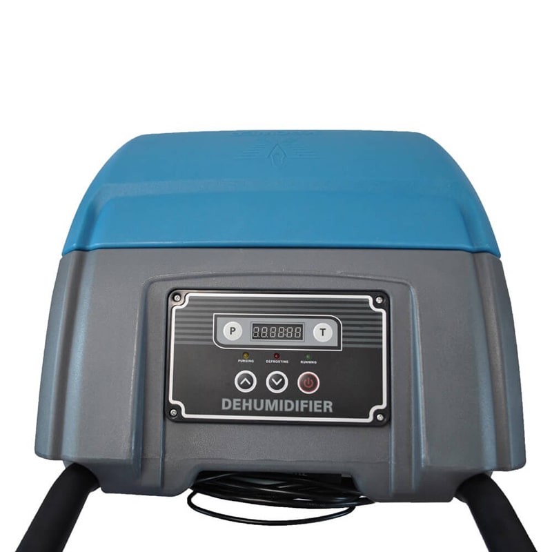  xd 125 dehumidifier in blue top view showing control panel