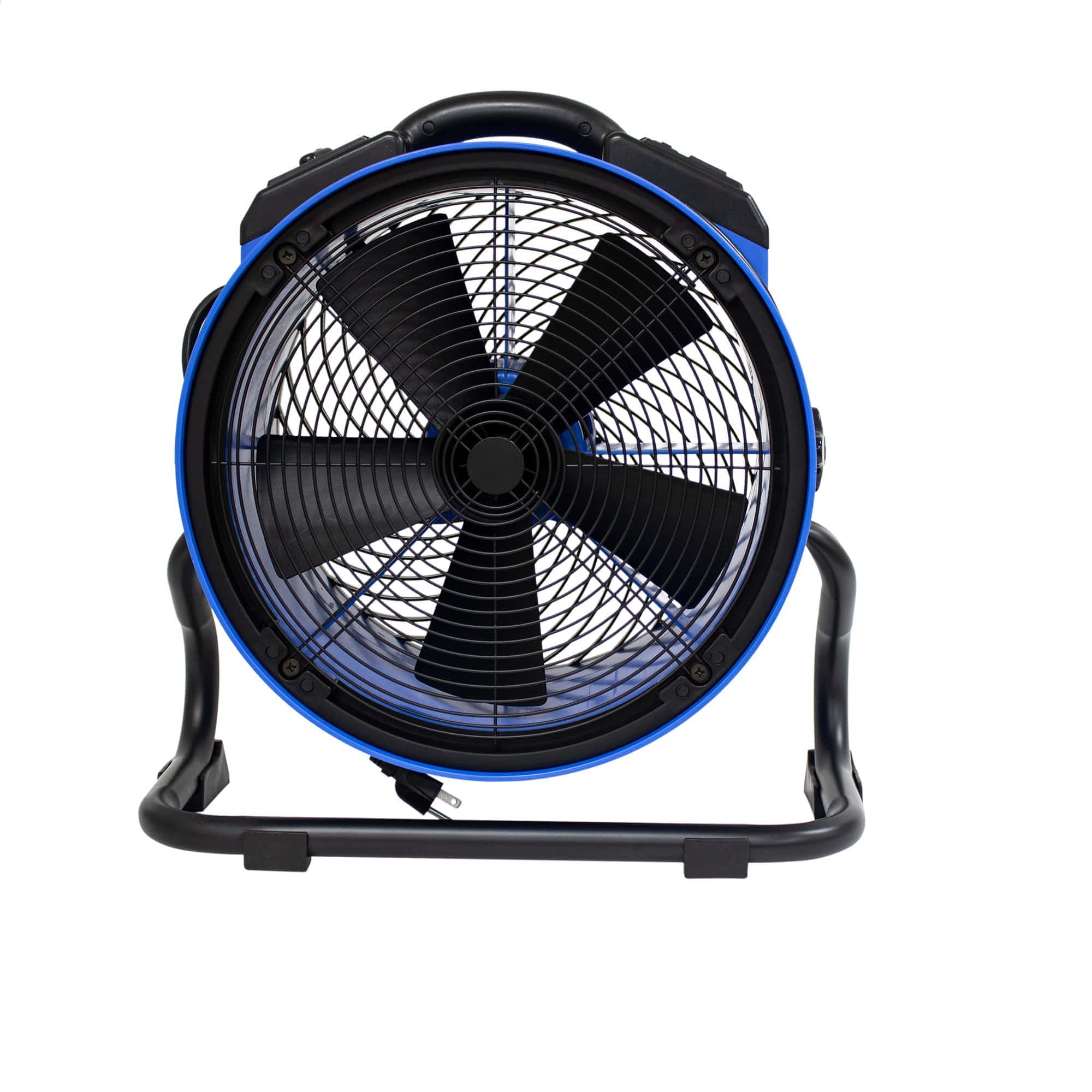 back view of a blue XPOWER P-39AR Professional Axial Fan