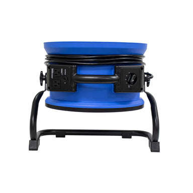 blue XPOWER P-39AR Professional Axial Fan top view showing variable speed knob and daisy chain outlets