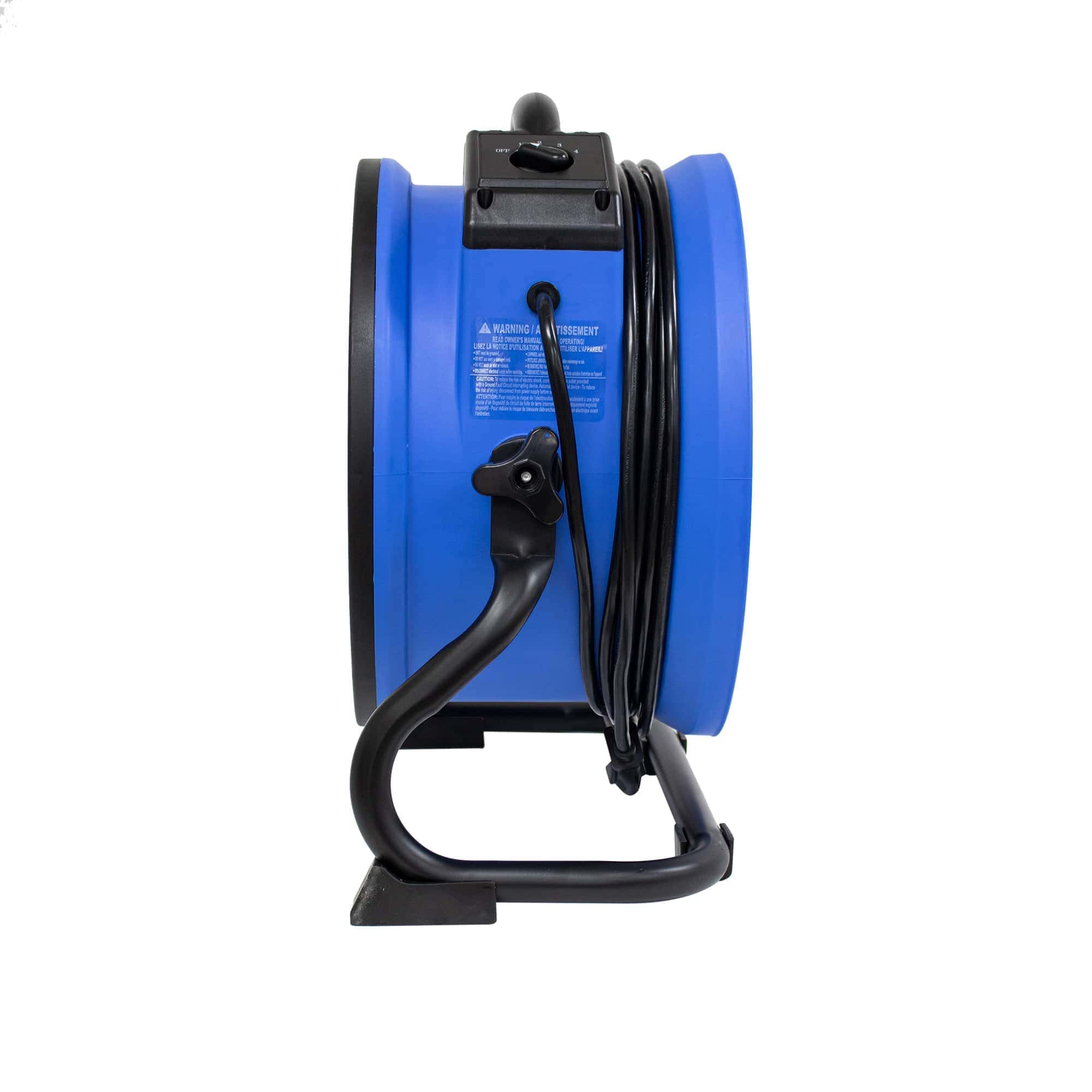 blue XPOWER P-39AR Professional Axial Fan right side view