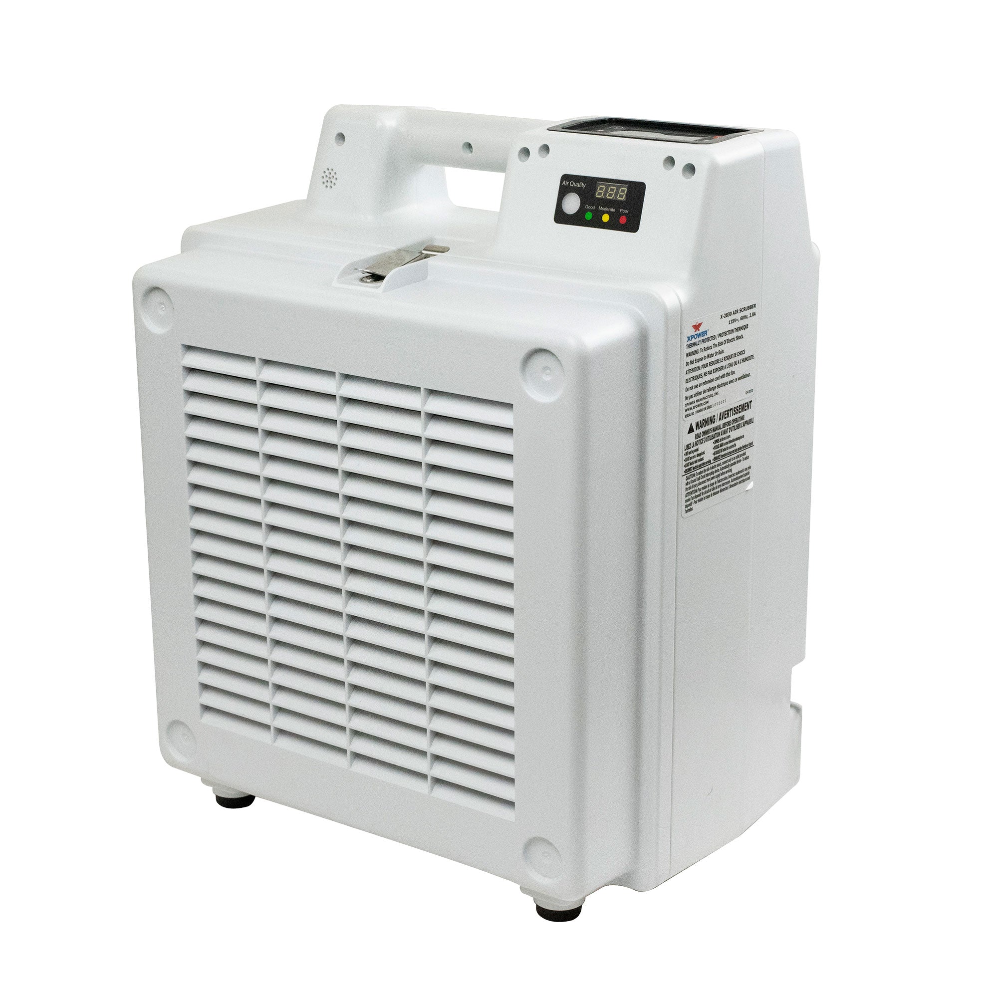 XPOWER X-2800 Professional 3-Stage HEPA Air Scrubber right angle view
