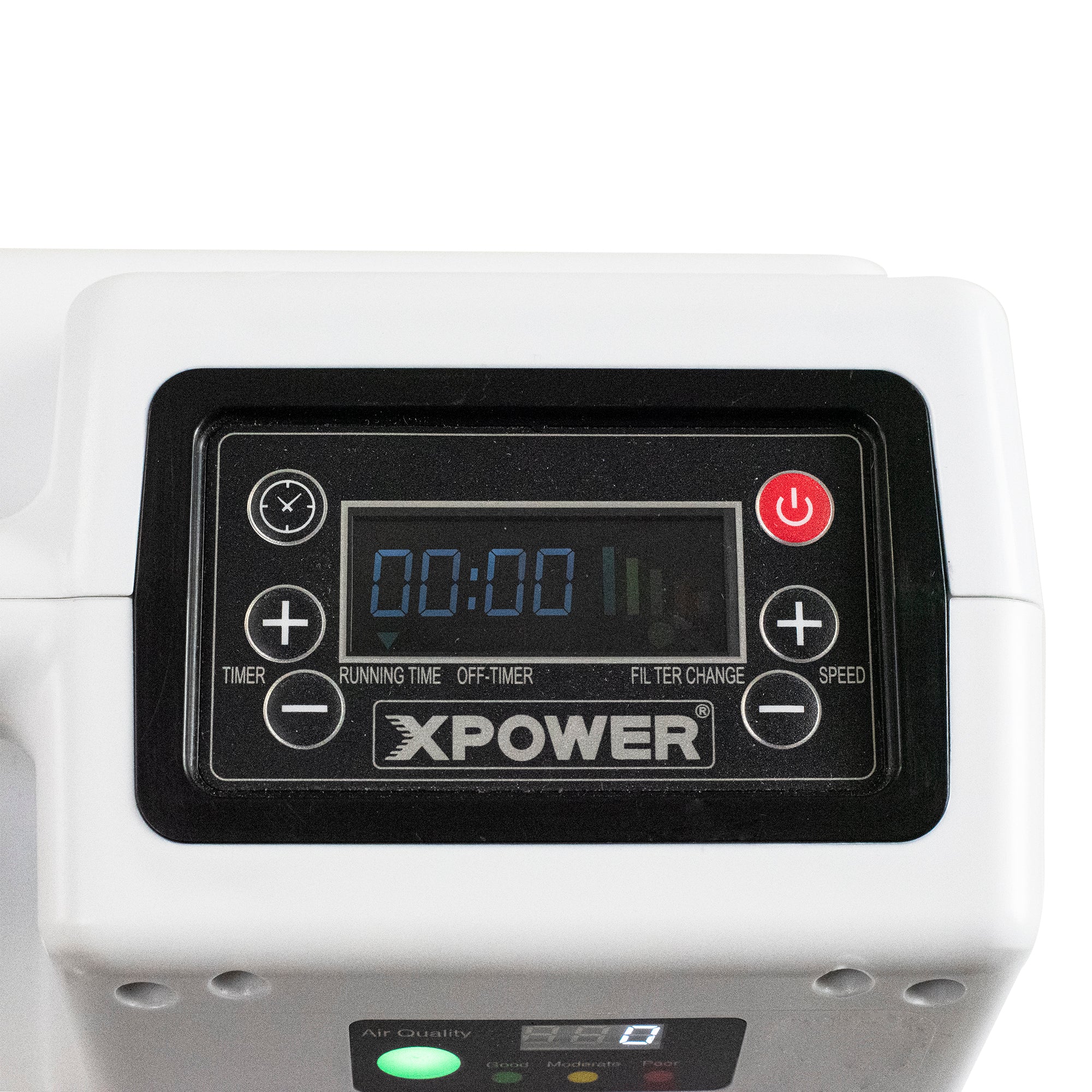 XPOWER X-2830 Professional 4-Stage HEPA Air Scrubber digital control panel view