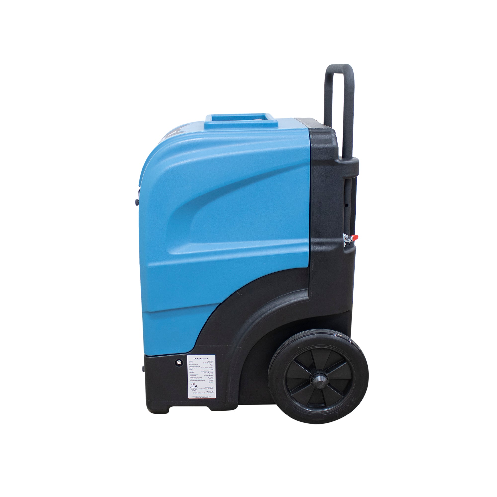 XPOWER XD-165L Low Grain Refrigerant (LGR) Dehumidifier
left side view