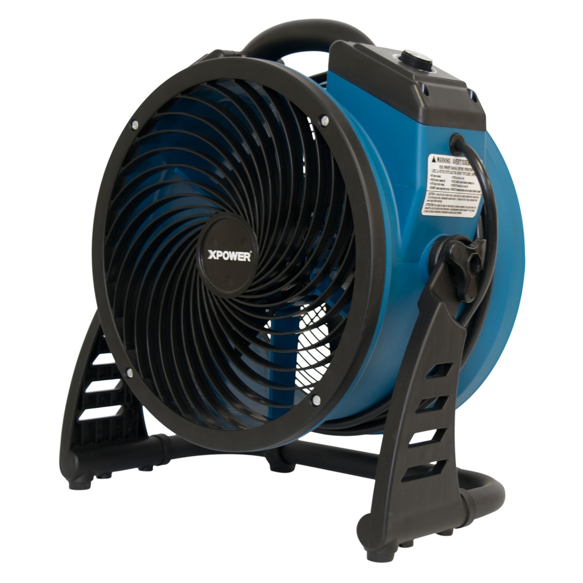 XPOWER P-26AR Industrial Axial Air Mover angled front view