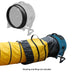 XPOWER X-47ATR Professional Sealed Motor Axial Fan (1/3 HP) optional ducting shown