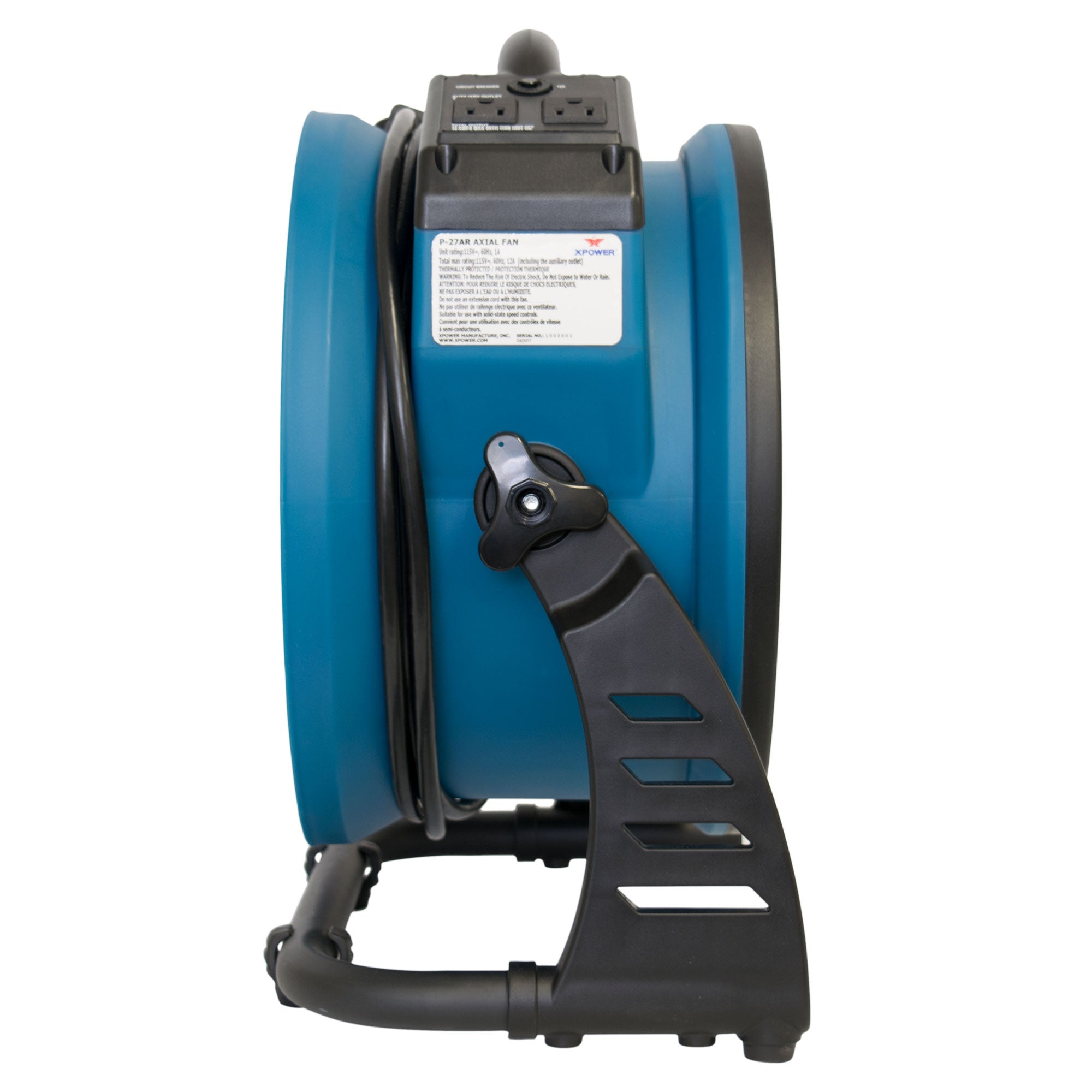 XPOWER P-26AR Industrial Axial Air Mover side view