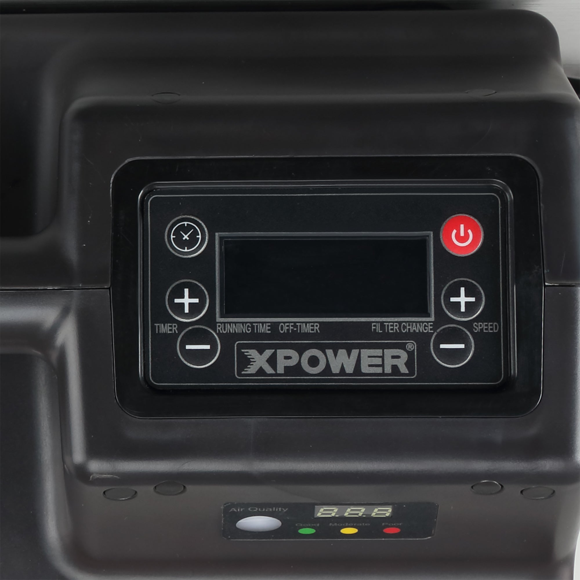 XPOWER X-2830U Professional 5-Stage HEPA Air Scrubber with dual UV lights (UV-C) digital control panel view