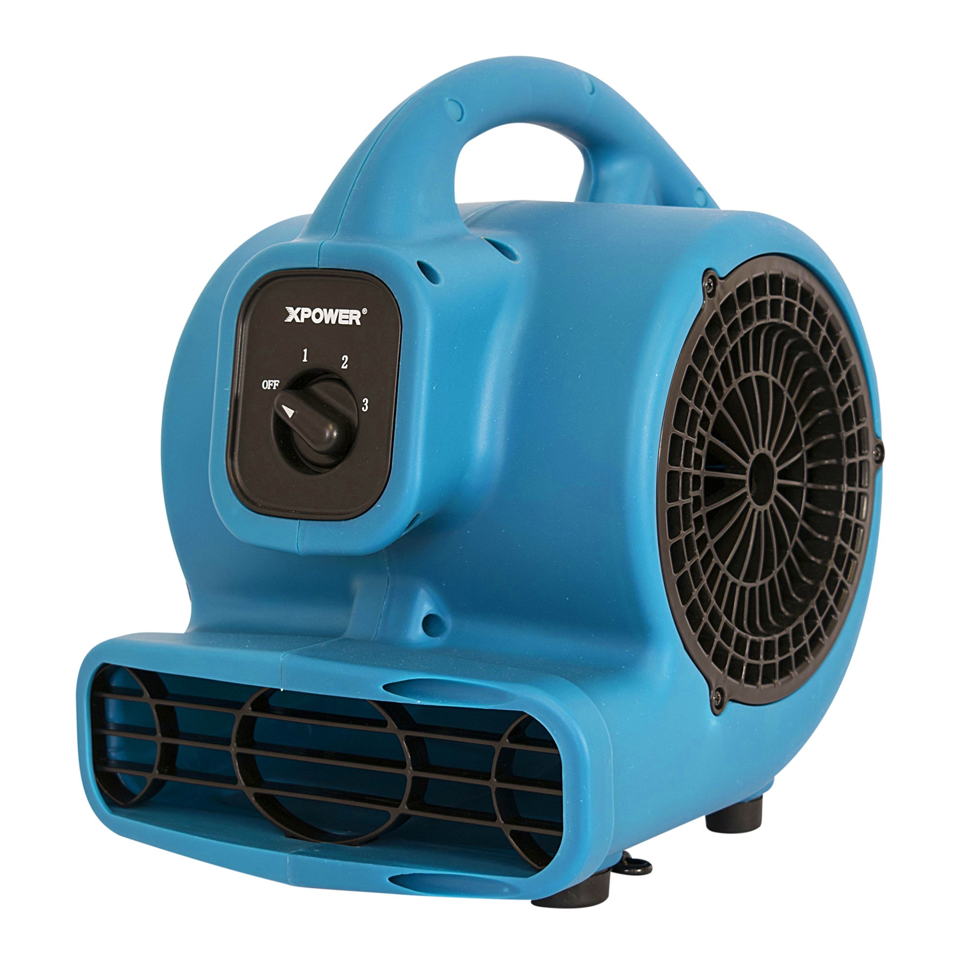 angle view of XPOWER P-80A Mighty Air Mover – BLUE & BLACK
