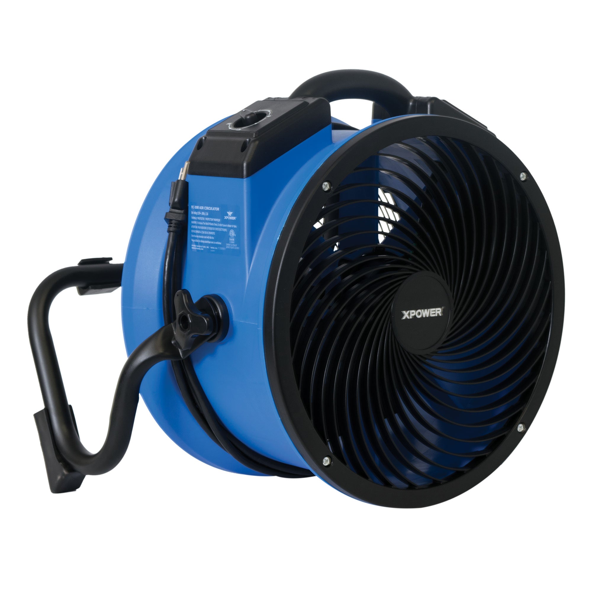 angled top view of XPOWER FC-300 Multipurpose 14” Pro Air Circulator Utility Fan
