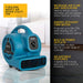 key features of XPOWER P-80A Mighty Air Mover – BLUE & BLACK
