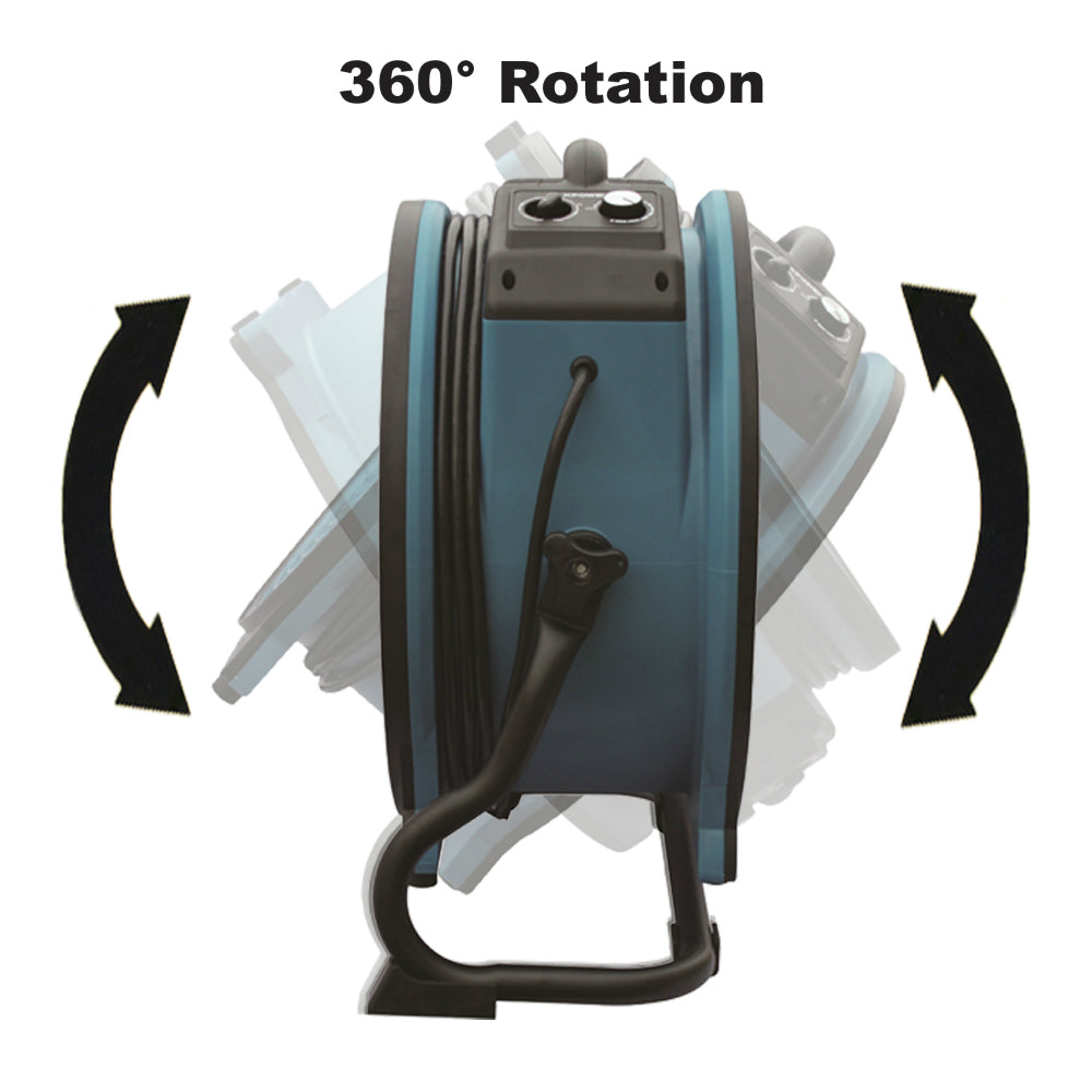 XPOWER X-47ATR Professional Sealed Motor Axial Fan (1/3 HP) 360 rotation view