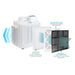 diagram showing the layers of filters on a XPOWER X-2800 Professional 3-Stage HEPA Air Scrubber - 550 CFM