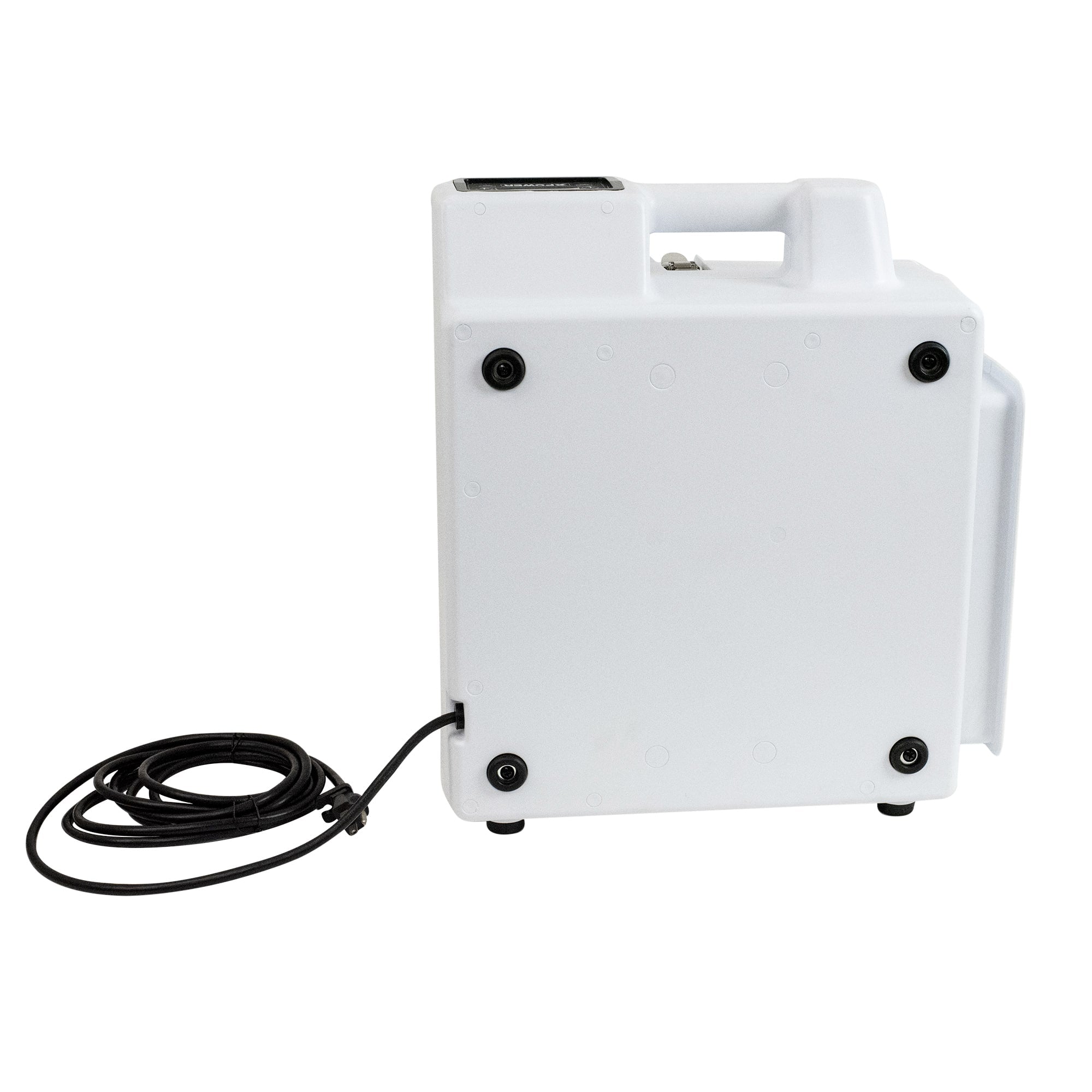 back view of a XPOWER X-2830 Professional 4-Stage HEPA Air Scrubber - 550 CFM showing power cord