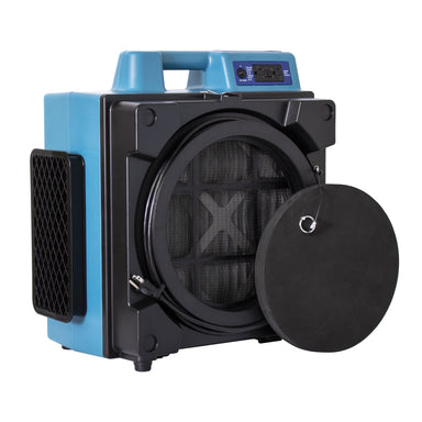 main view open lid on XPOWER X-4700AM Professional 3-Stage HEPA Air Scrubber - 750 CFM