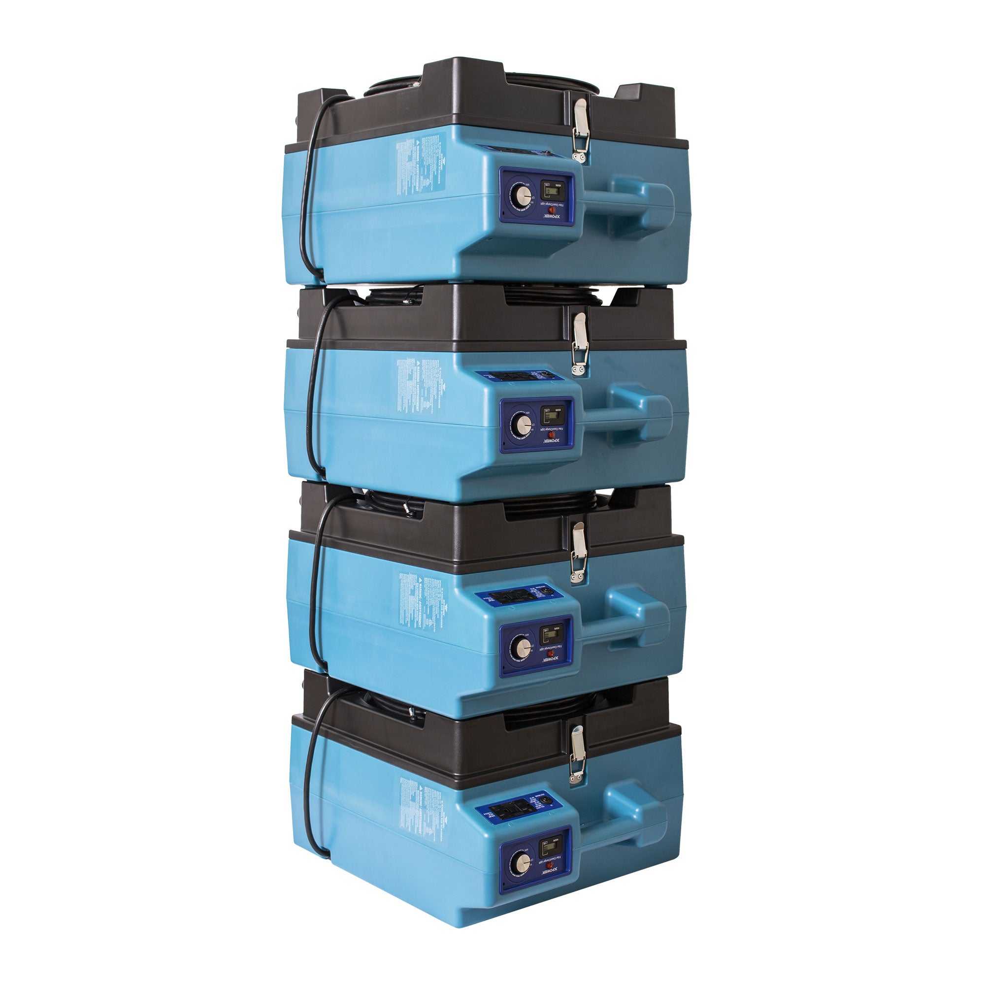 stacked view of XPOWER X-4700AM Professional 3-Stage HEPA Air Scrubber - 750 CFM