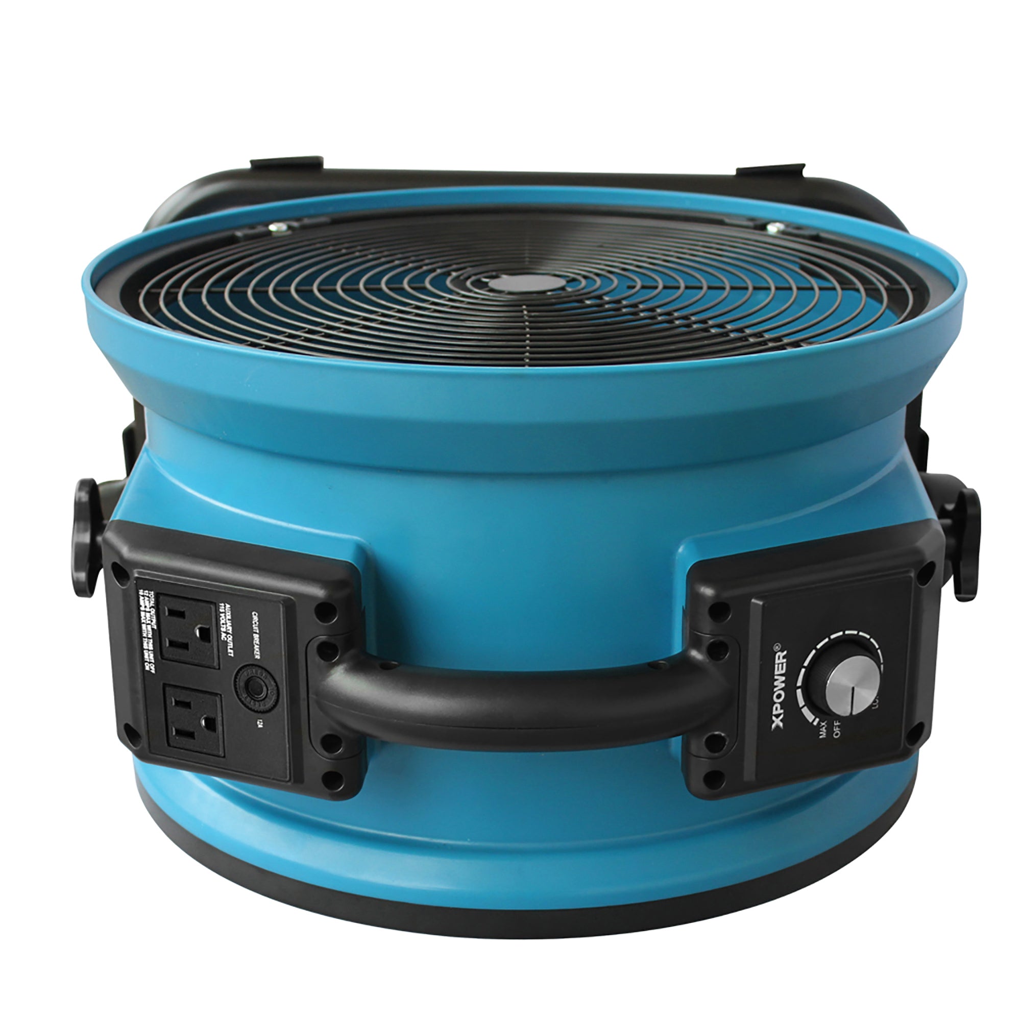 XPOWER X-39AR Professional Sealed Motor Axial Fan (1/4 HP)  top view in blue