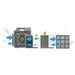 diagram of the filters in the XPOWER X-2830U Professional 5-Stage HEPA Air Scrubber with dual UV lights