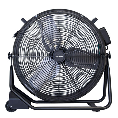 front view of XPOWER FD-630D Brushless DC Motor High Velocity 24” Drum Fan