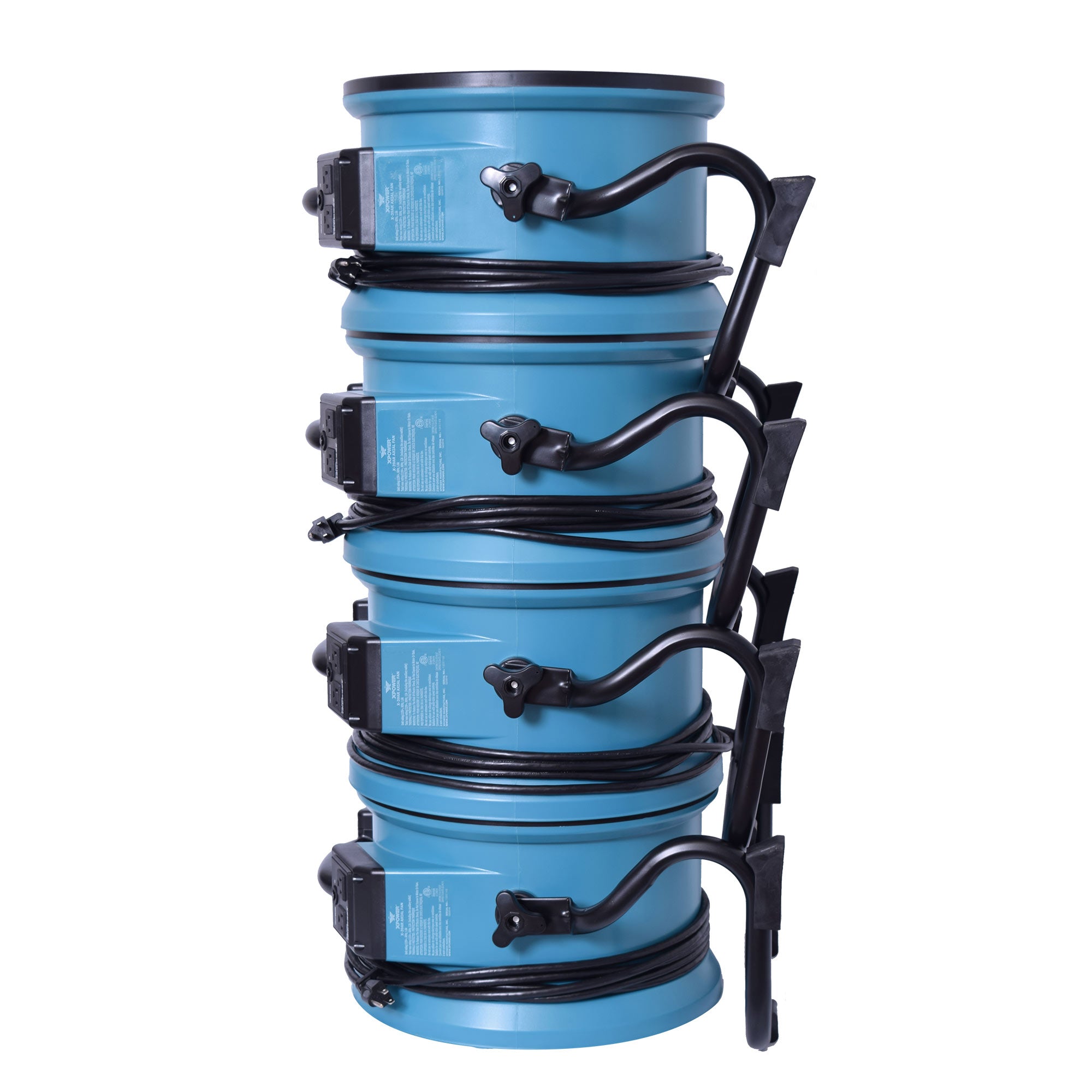 XPOWER X-39AR Professional Sealed Motor Axial Fan (1/4 HP) view showing it can be stacked