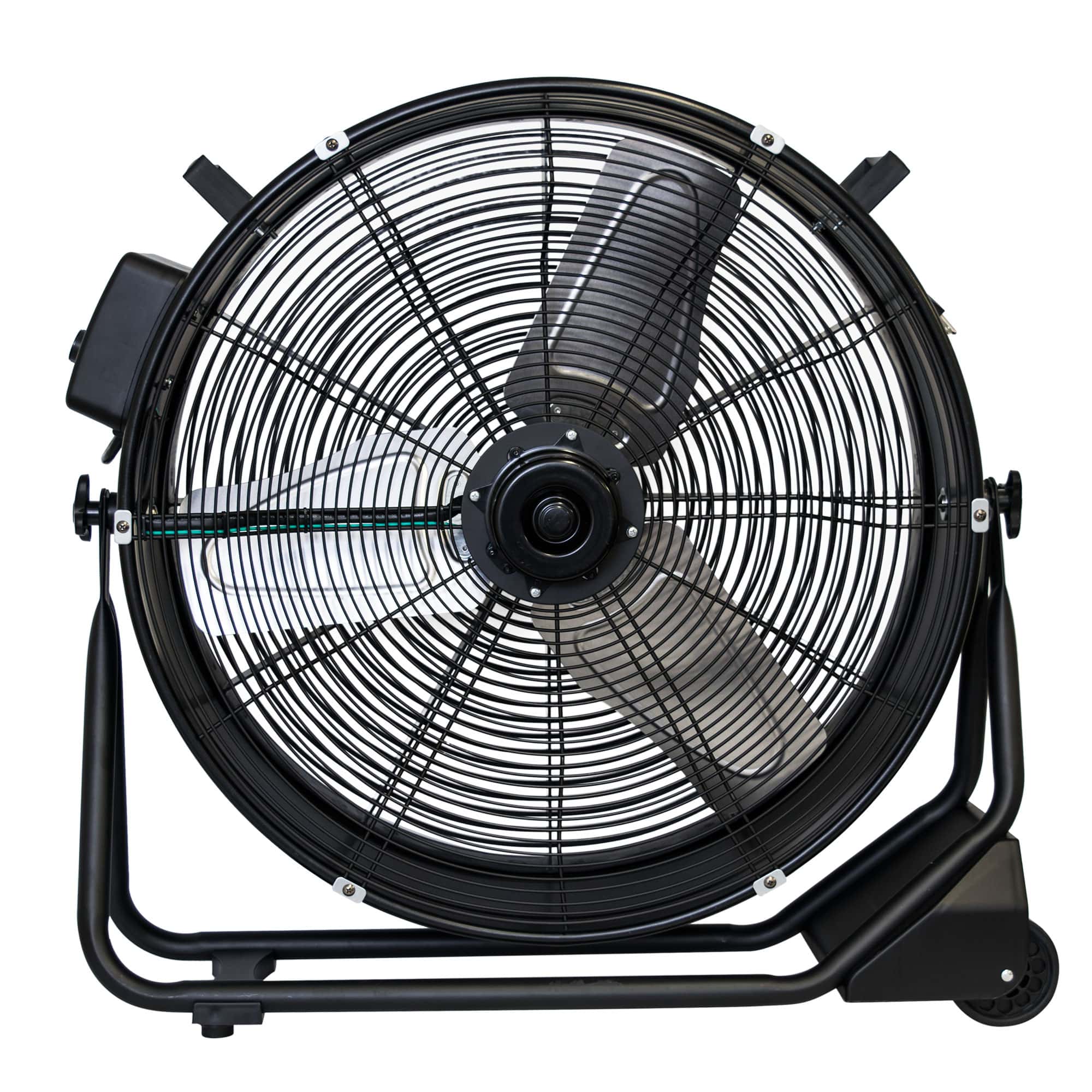 XPOWER FD-630D Brushless DC Motor High Velocity 24” Drum Fan back view in black