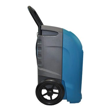 side view of XPOWER XD-125 125-Pint Commercial Dehumidifier with Automatic Purge Pump and Drainage Hose