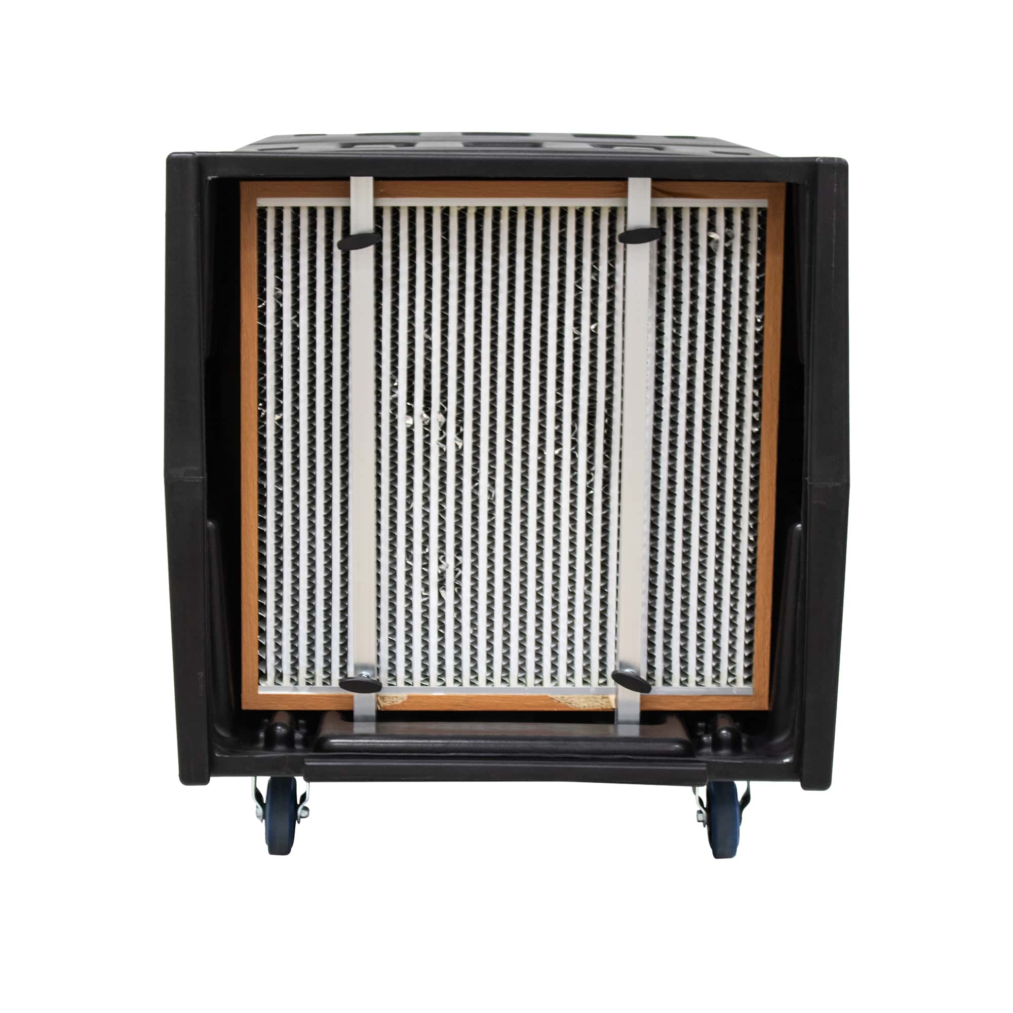view of a black xpower ap 2000 with filters exposed and installed