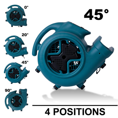 xpower p 630 in blue view of all 4 angle drying positions