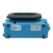 side view of xpower pl 650a professional low profile air mover in blue