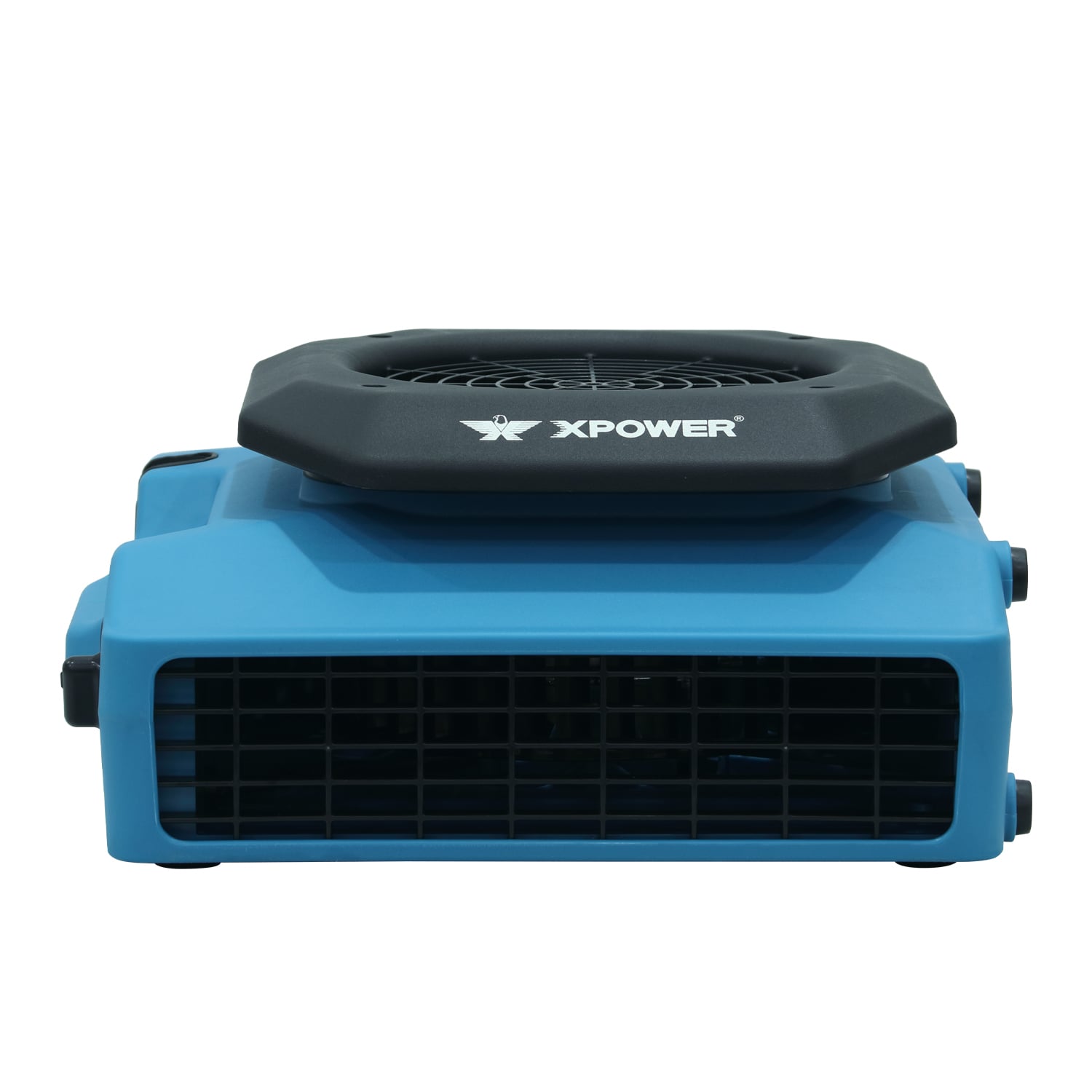 front view of a xpower pl 650a professional low profile air mover in blue
