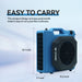infogram discussing how easy the xpower pl 650a in blue is to carry