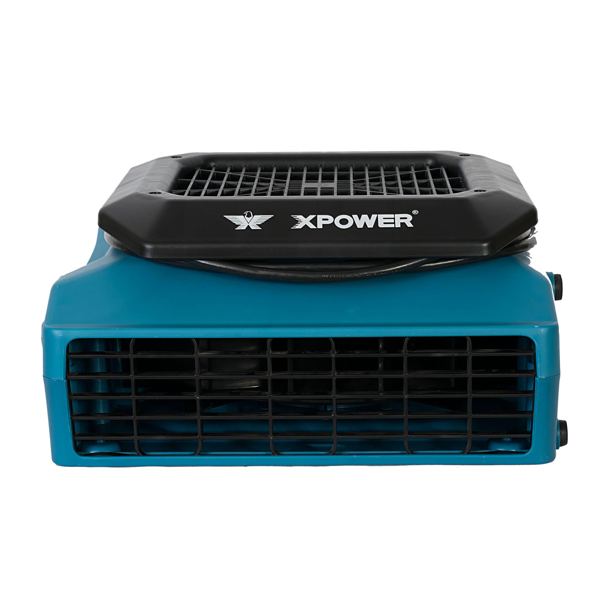 front view of xpower pl 700a low profile air mover in blue