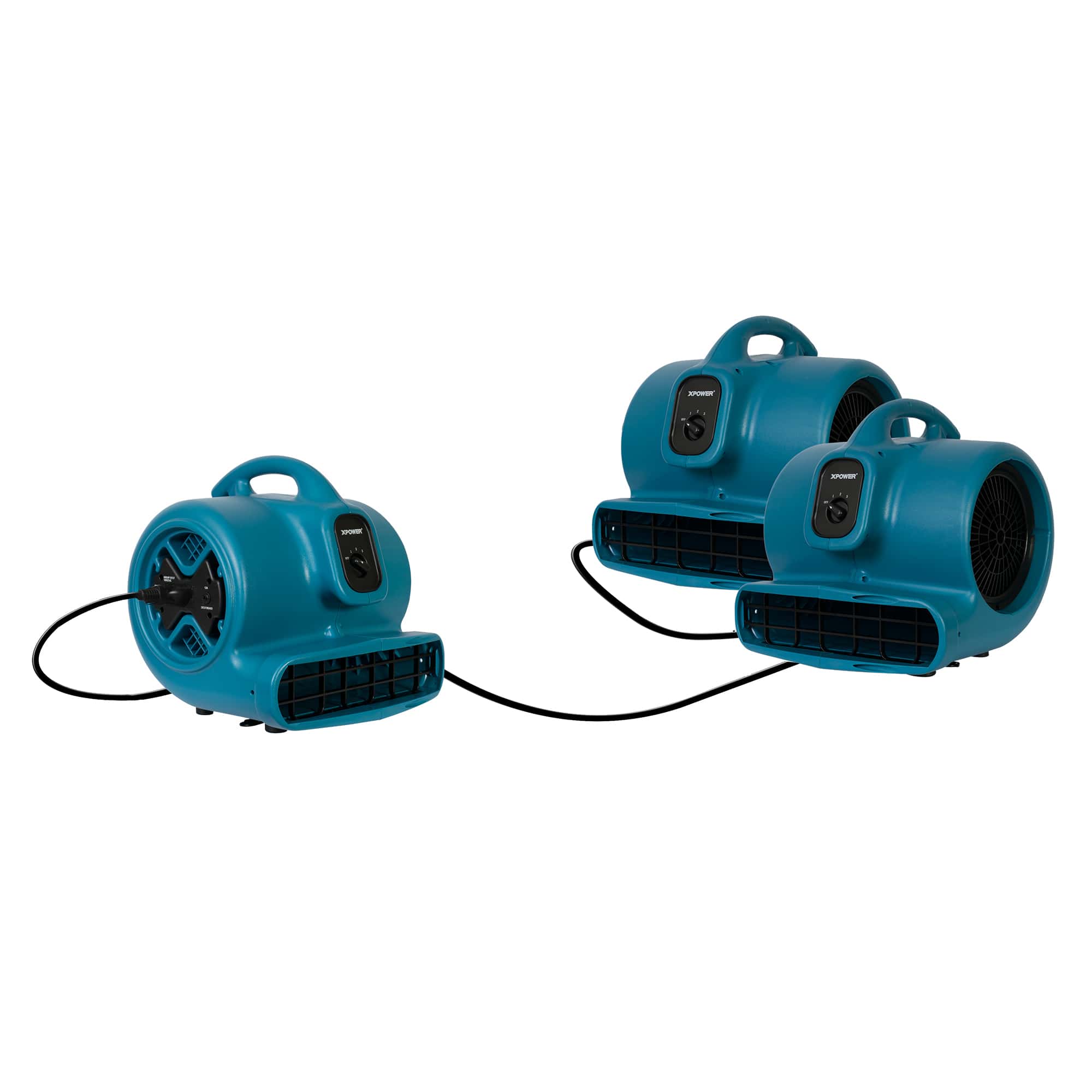 water restoration equipment packages x-600a centrifugal air movers daisy chained