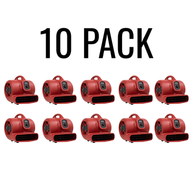 xpower x-600a-air-mover water restoration equipment packages 10 pack in red