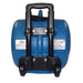 xpower x 830h in blue back side view showing wheels and telescoping handle