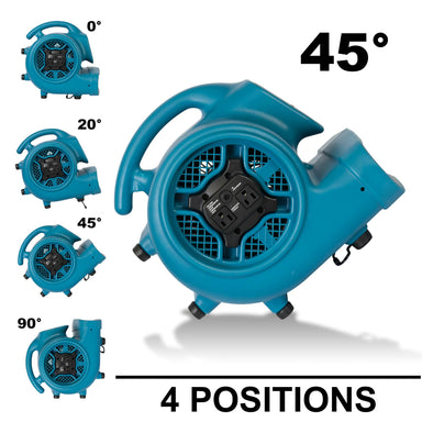 image showing the 4 drying positions with a blue xpower x 400a