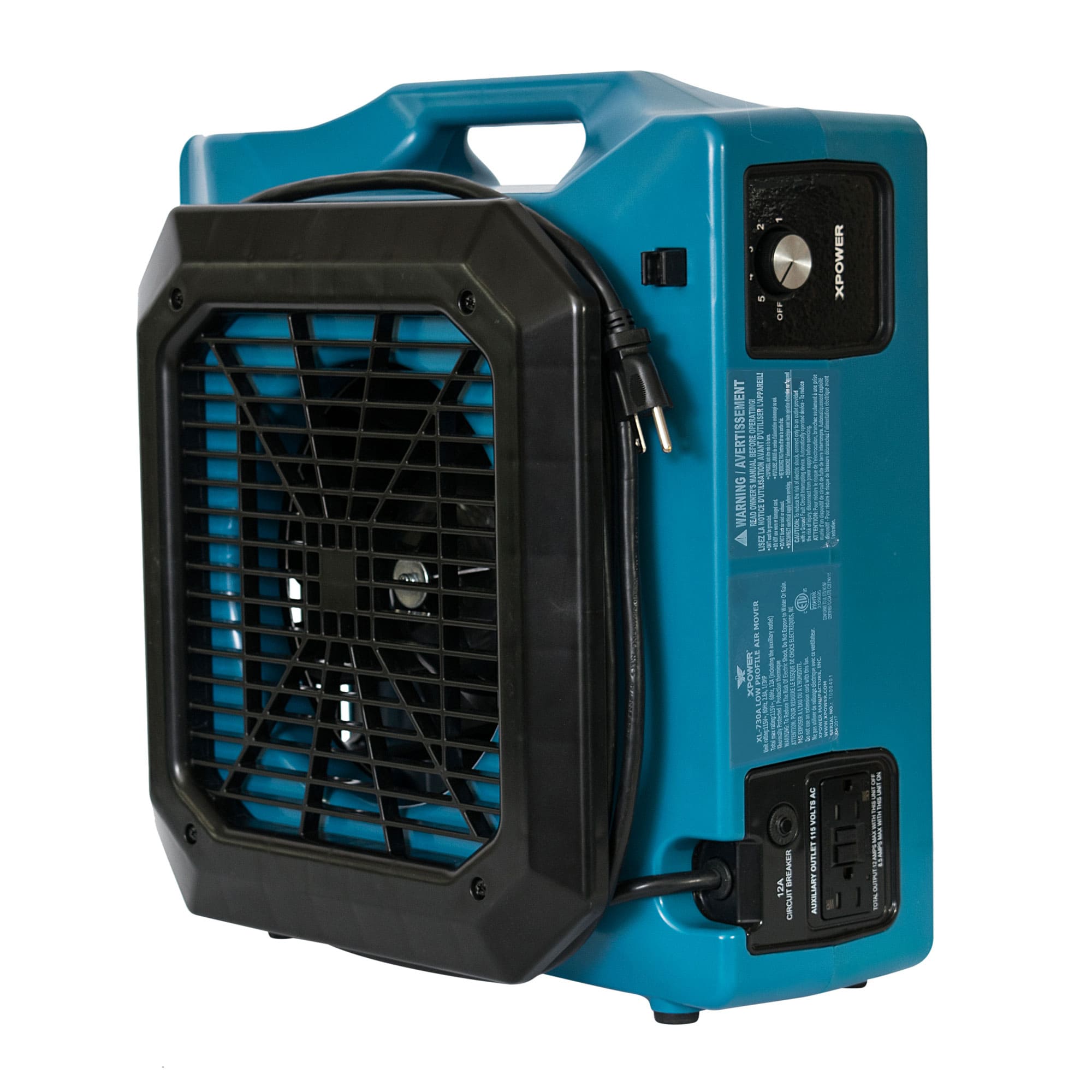 back angled view xpower xl 730a in blue