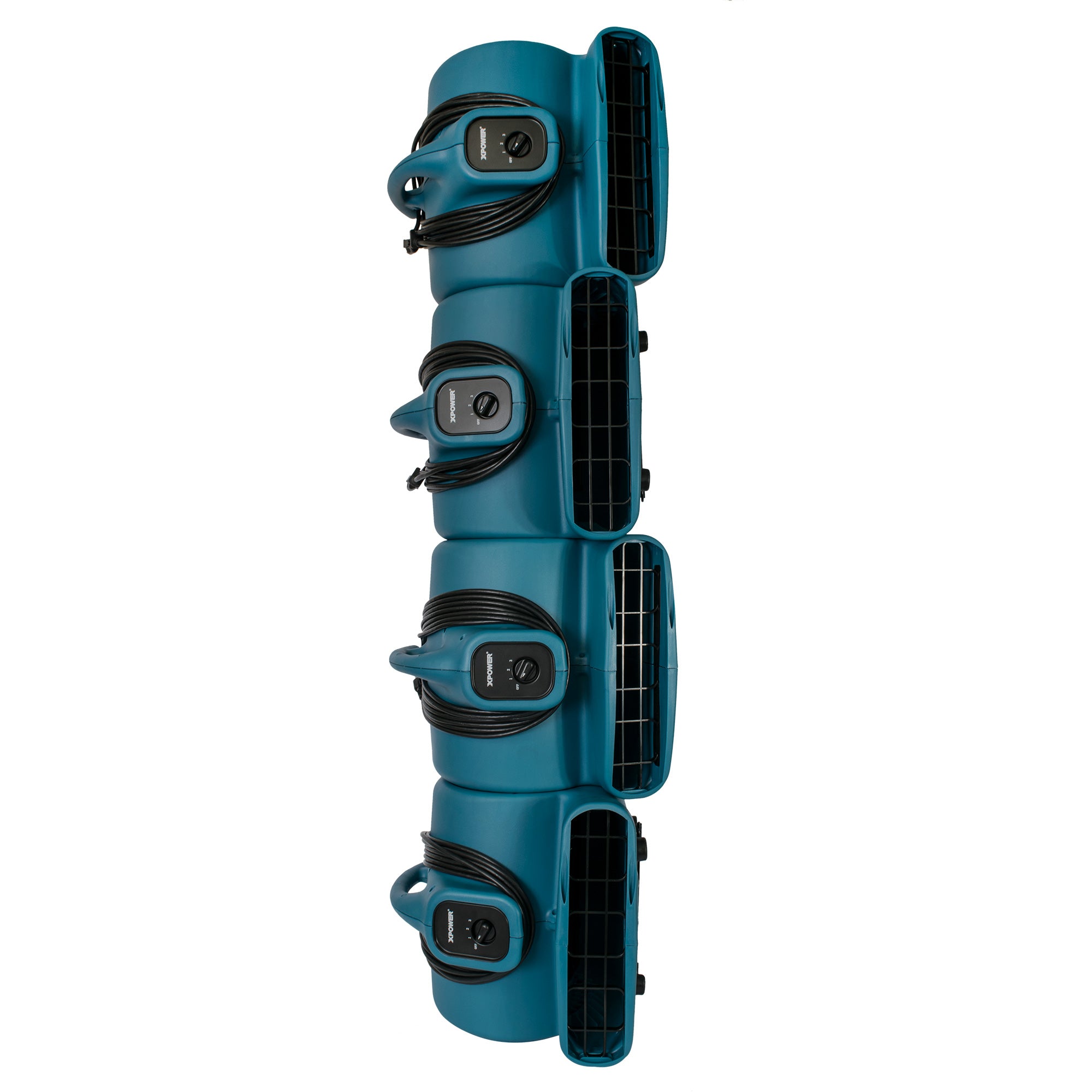 stacked view of XPOWER P-630 1/2 HP 3 Speed Air Mover, Carpet Dryer, Floor Fan, Blower - 2980 CFM 