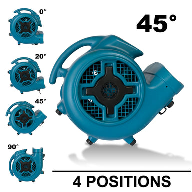 4 positions for XPOWER P-830 1 HP Air Mover - 3600 CFM