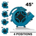 4 positions for XPOWER P-830 1 HP Air Mover - 3600 CFM