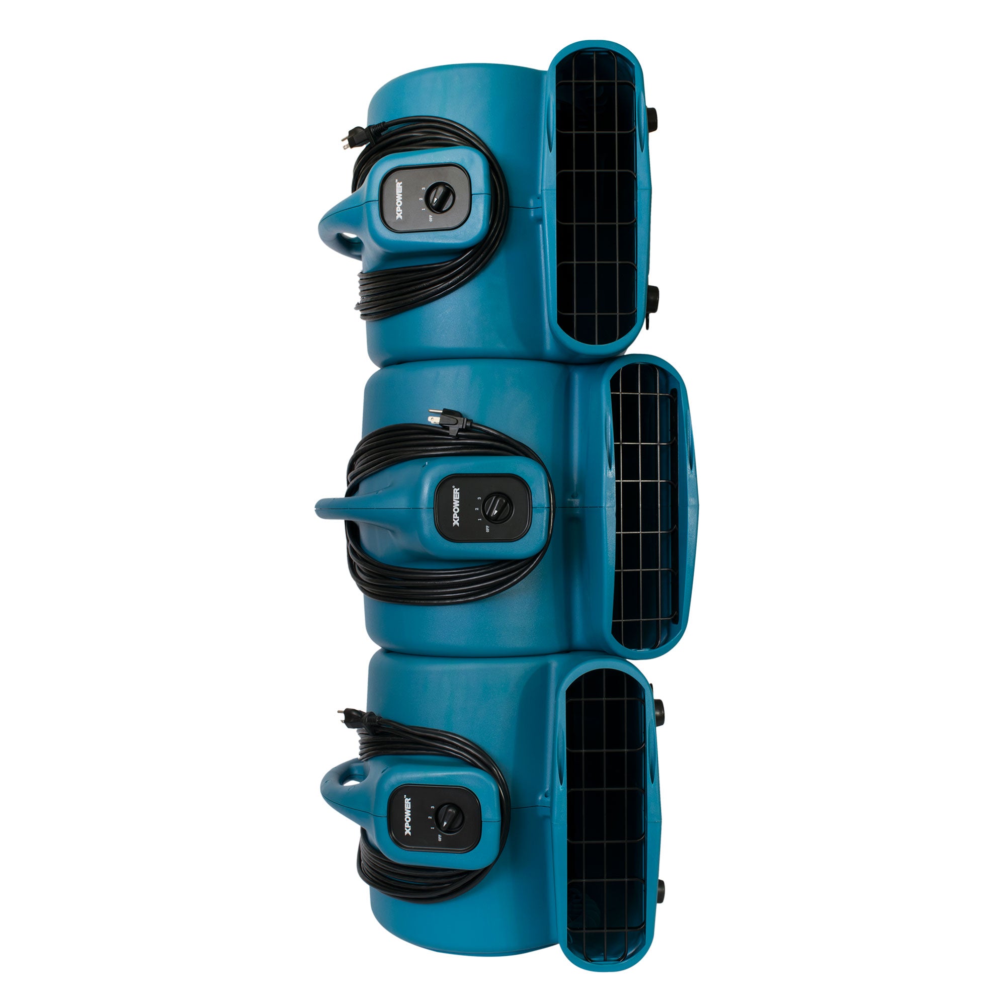 stacked view of XPOWER P-830 1 HP Air Mover - 3600 CFM