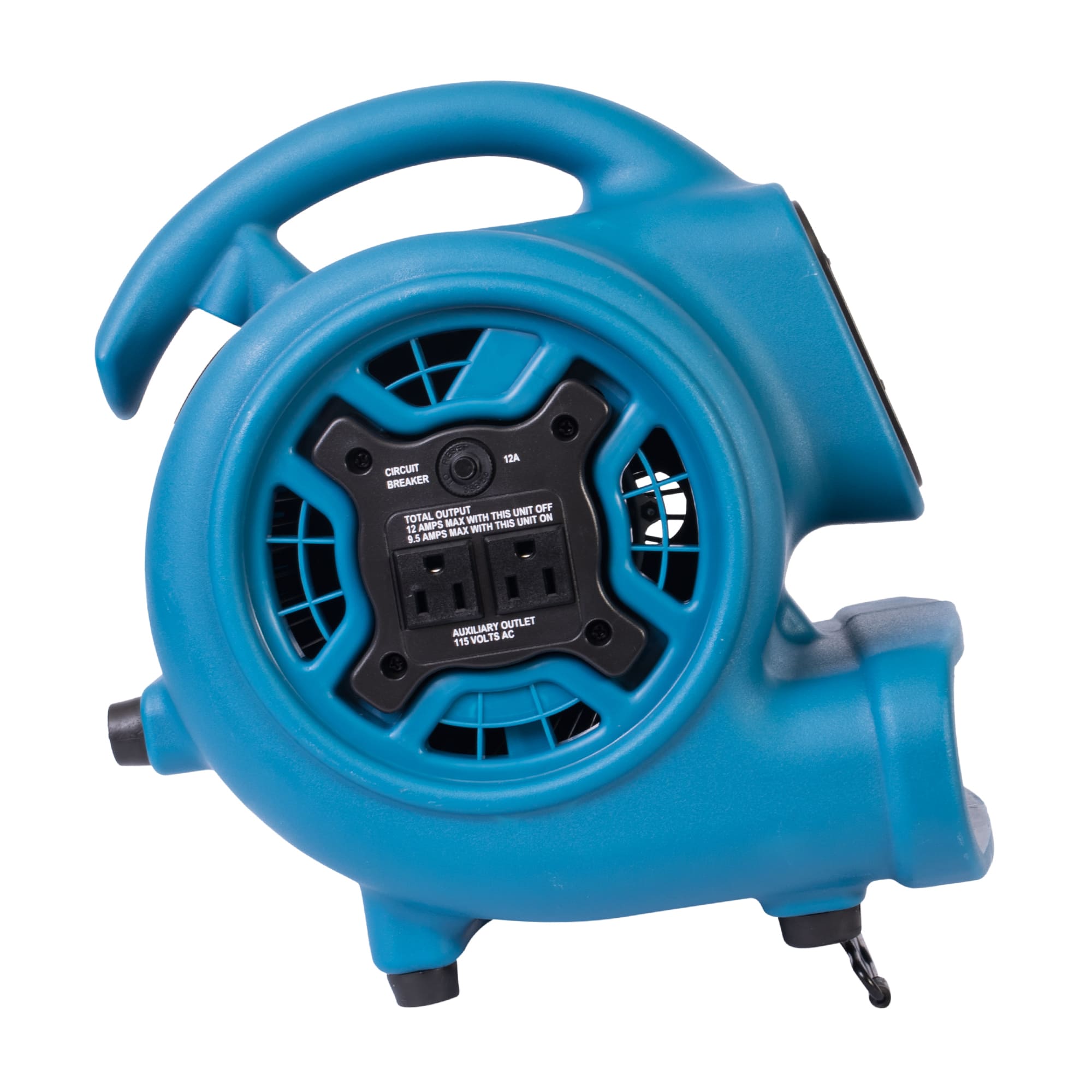 right side of a blue xpower p 230at showing daisy chain outlets