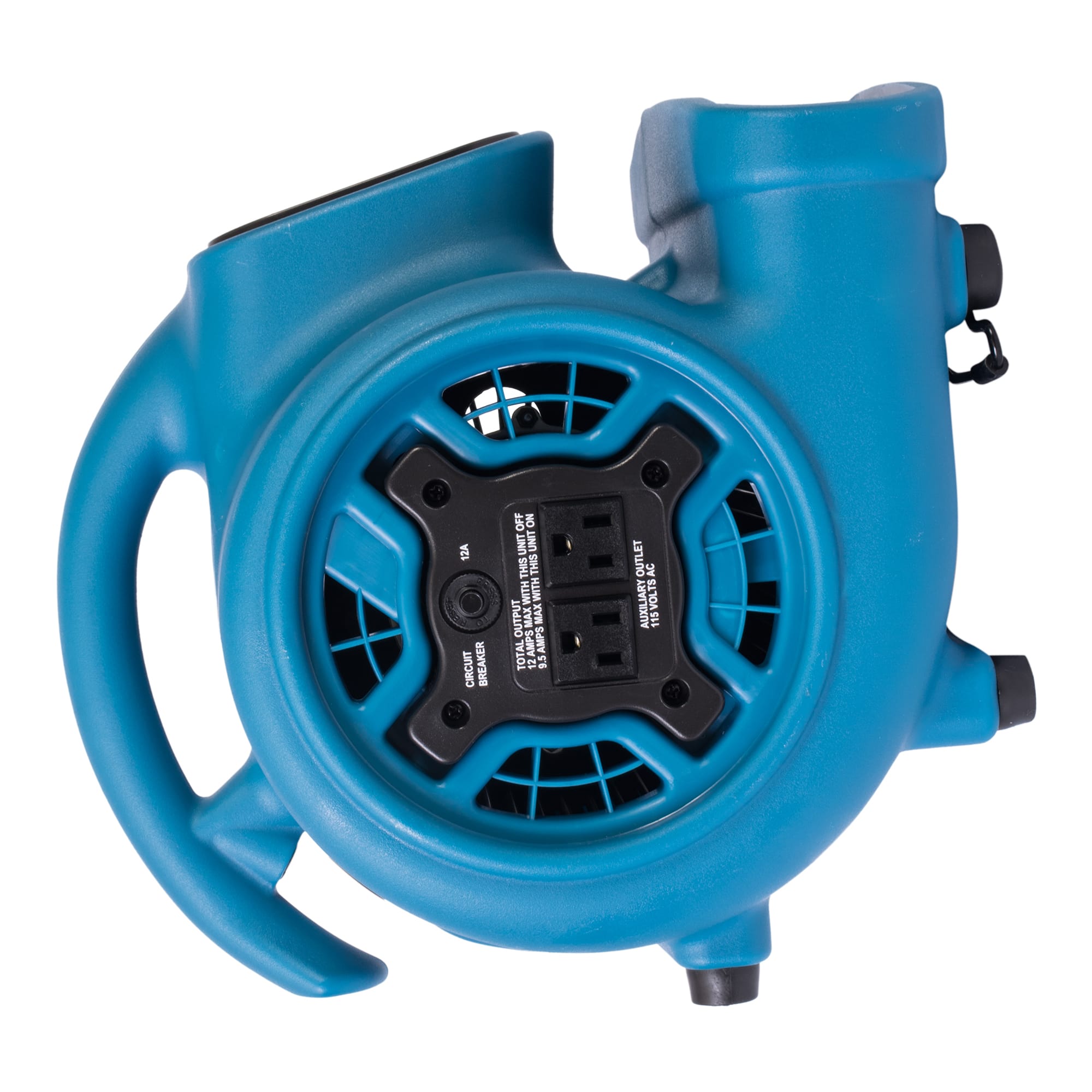 90 degree view of a blue xpower p 230at air mover