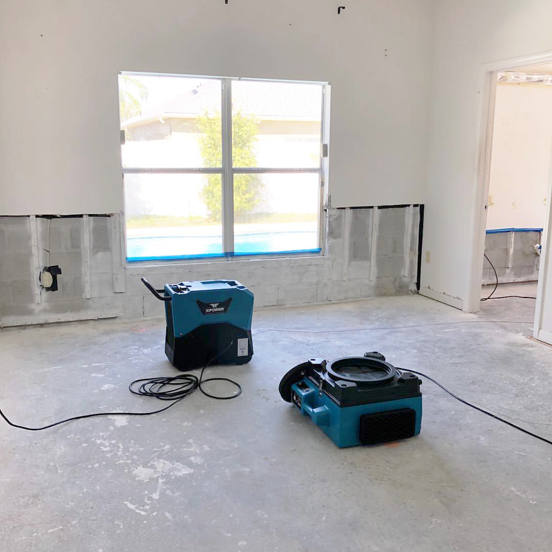 on a job site XPOWER X-3400A Professional 3-Stage HEPA Air Scrubber - 600 CFM