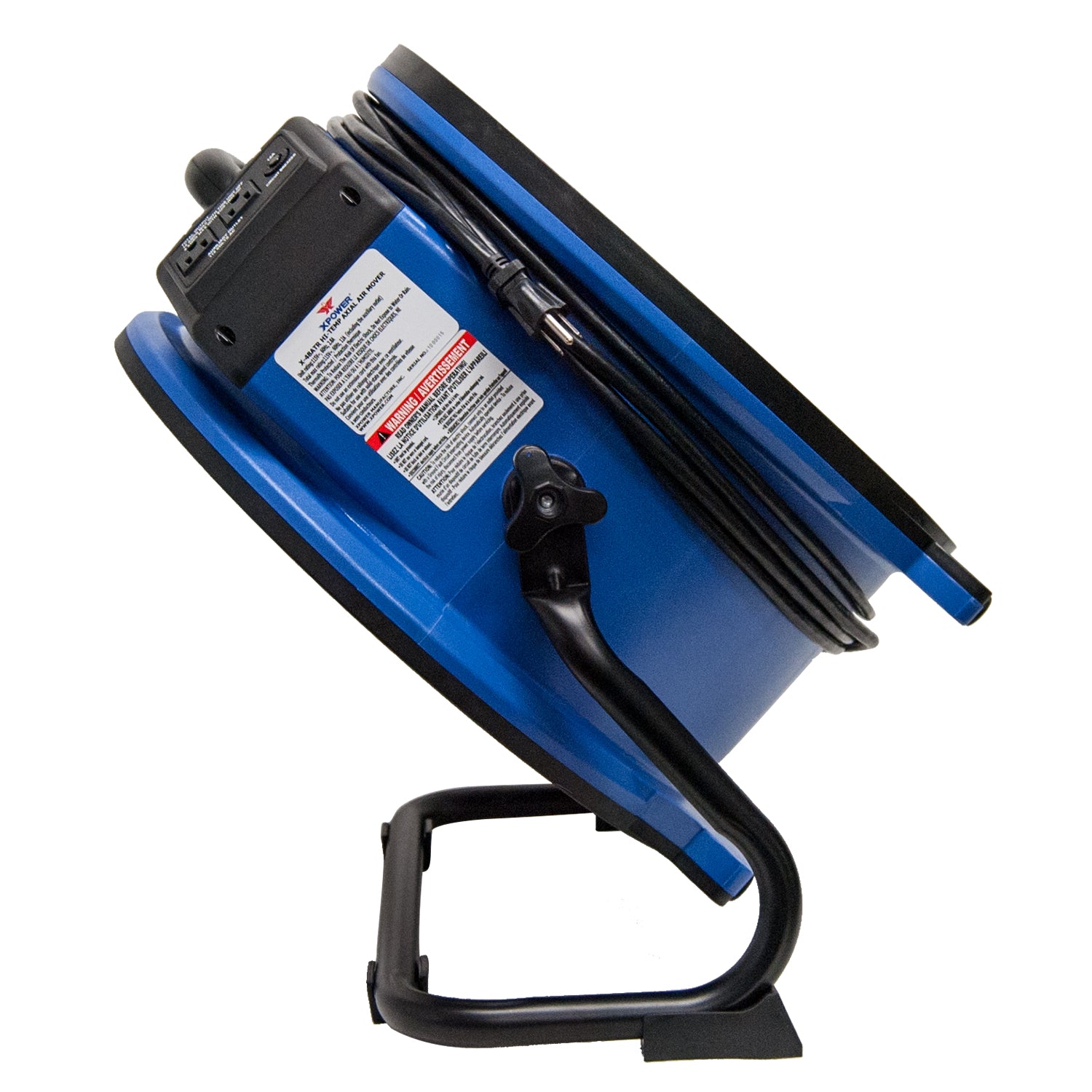 XPOWER X-48ATR Professional High Temperature Axial Fan (1/3 HP) tilted upwards view