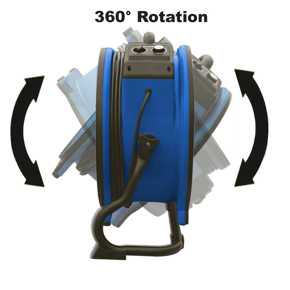 XPOWER X-48ATR Professional High Temperature Axial Fan (1/3 HP) 360 rotation view