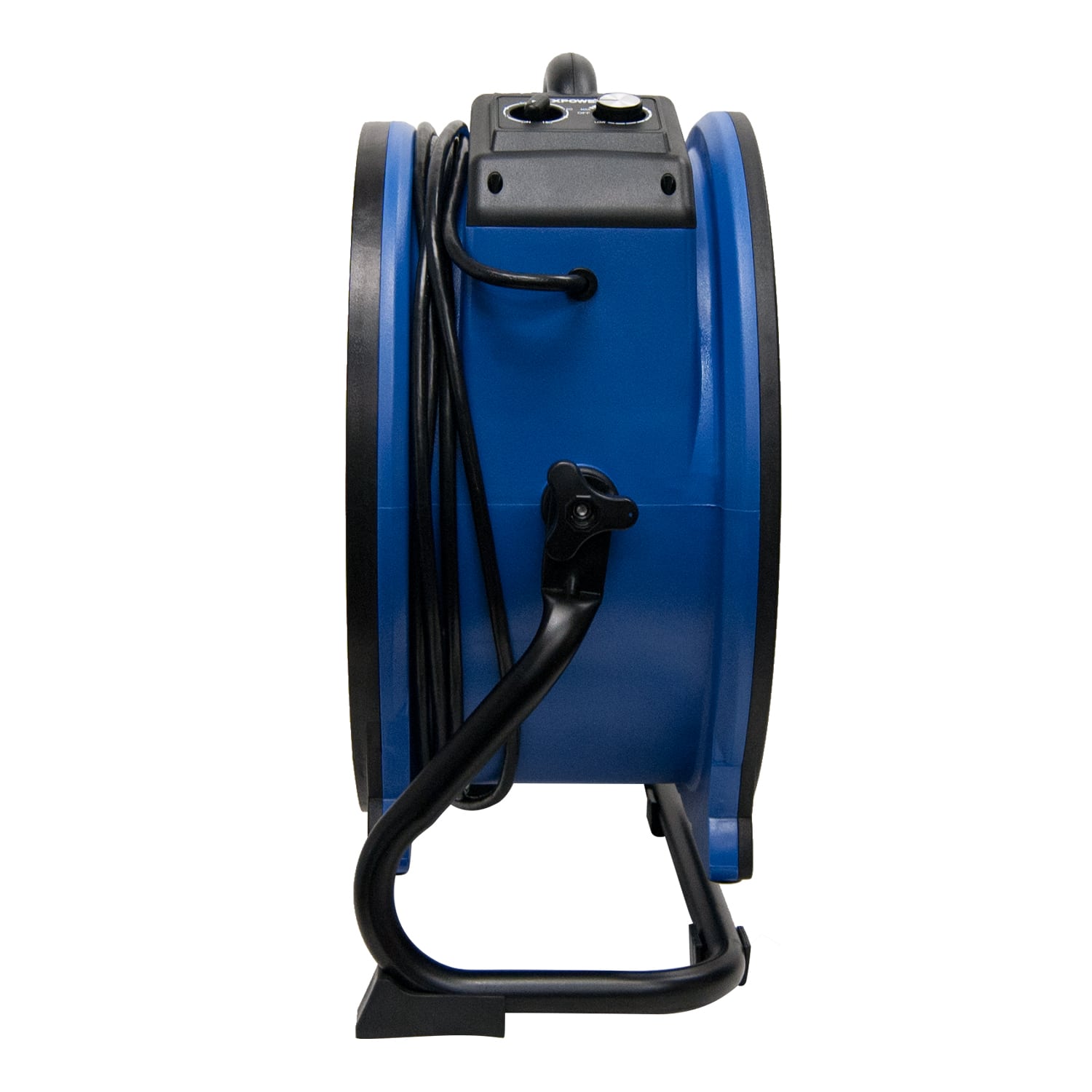 left side view of a blue xpower x 48atr