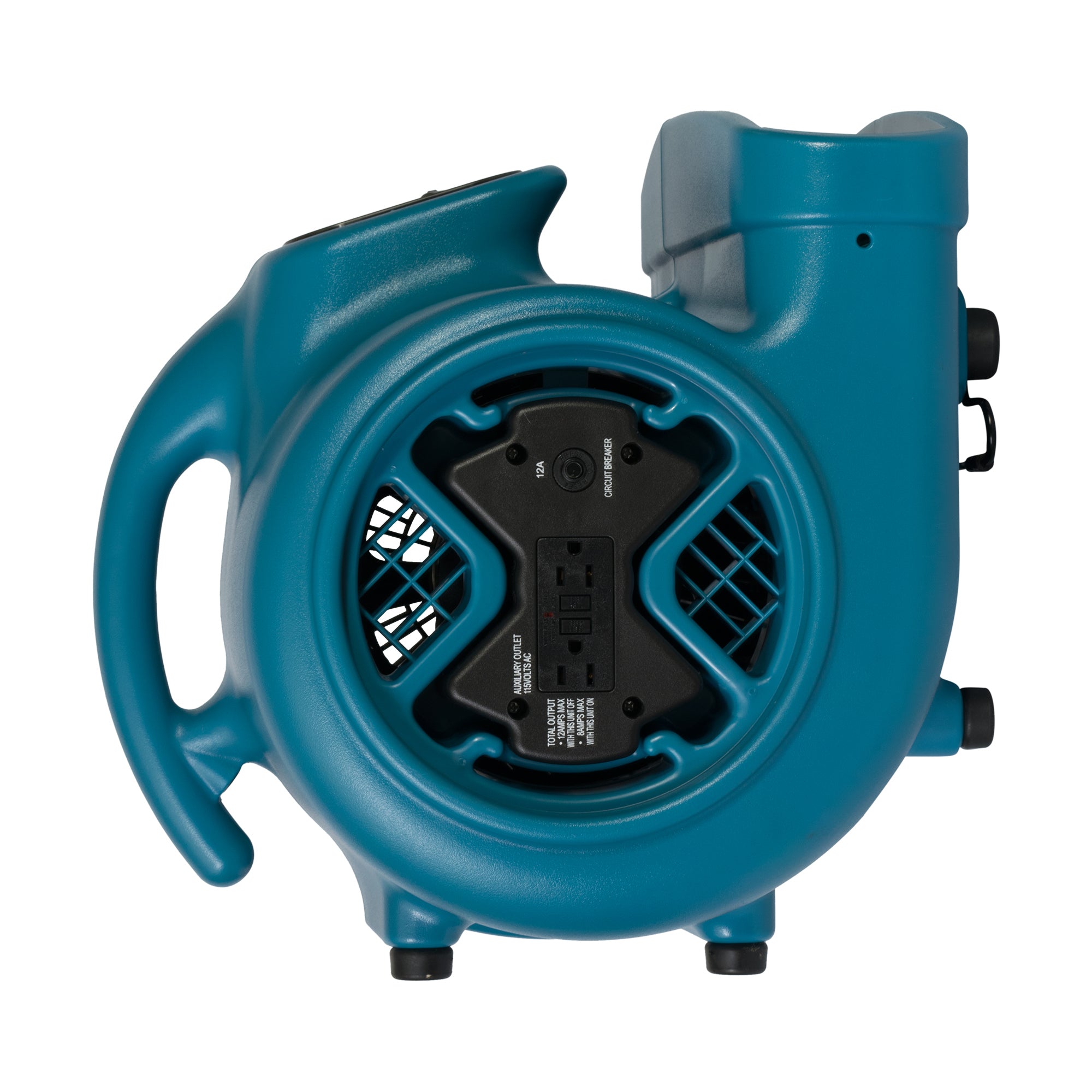 XPOWER X-600A 1/3 HP Air Mover with Daisy Chain in blue blowing vertically view
